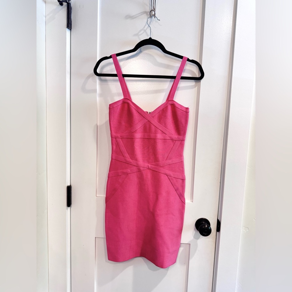 BEBE Pink Bandage Bodycon Mini Dress Y2K